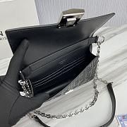 Givenchy Embossed Leather Shoulder Handbag Black Small Size 20 x 13 x 5 cm - 4