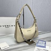 Givenchy Small Leather Moon Cut-Out Shoulder Bag Beige Size 25 x 7 x 12 cm - 4