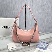 Givenchy Small Leather Moon Cut-Out Shoulder Bag Pink Size 25 x 7 x 12 cm - 1