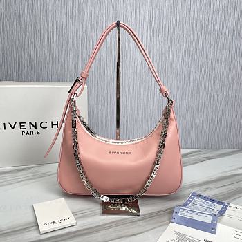 Givenchy Small Leather Moon Cut-Out Shoulder Bag Pink Size 25 x 7 x 12 cm