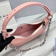 Givenchy Small Leather Moon Cut-Out Shoulder Bag Pink Size 25 x 7 x 12 cm - 5