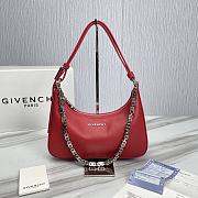 Givenchy Small Leather Moon Cut-Out Shoulder Bag Red Size 25 x 7 x 12 cm - 1