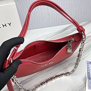 Givenchy Small Leather Moon Cut-Out Shoulder Bag Red Size 25 x 7 x 12 cm - 5