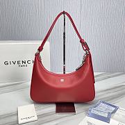 Givenchy Small Leather Moon Cut-Out Shoulder Bag Red Size 25 x 7 x 12 cm - 3