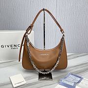 Givenchy Small Leather Moon Cut-Out Shoulder Bag Brown Size 25 x 7 x 12 cm - 1
