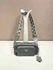 Prada Grey Nappa Antique Leather Multi-pocket Shoulder Bag Size 22 x 10.5 x 7 cm - 1