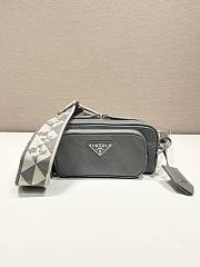 Prada Grey Nappa Antique Leather Multi-pocket Shoulder Bag Size 22 x 10.5 x 7 cm - 6