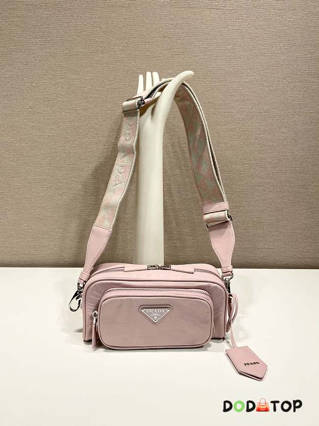 Prada Pink Nappa Antique Leather Multi-pocket Shoulder Bag Size 22 x 10.5 x 7 cm - 1