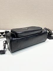 Prada Black Nappa Antique Leather Multi-pocket Shoulder Bag Size 22 x 10.5 x 7 cm - 3