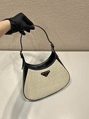 Prada Cleo Leather Shoulder 1BC179 Straw Bag Black Size 27 x 19 x 5 cm - 4