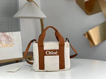 Chloe Woody Tote Bag Brown Size 25 x 20 x 8 cm