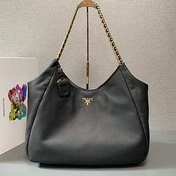 Prada Black Soft Calfskin Leather Shoulder Bag Size 39 x 29 x 19 cm