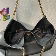 Prada Black Soft Calfskin Leather Shoulder Bag Size 39 x 29 x 19 cm - 3