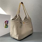 Prada Soft Calfskin Leather Shoulder Bag Beige Size 39 x 29 x 19 cm - 4