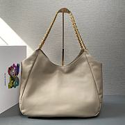 Prada Soft Calfskin Leather Shoulder Bag Beige Size 39 x 29 x 19 cm - 5