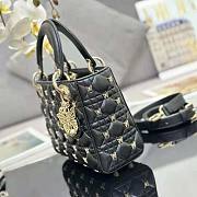 Lady Dior Bag Black Finish Butterfly Studs Size 20 x 17 x 8 cm - 4