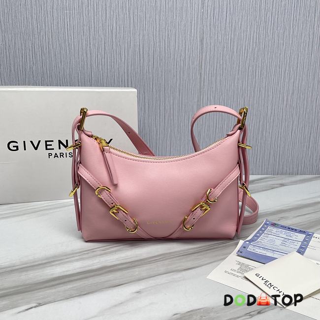 Givenchy Mini Voyou Leather Hobo Pink Size 24 x 18 x 3.5 cm - 1