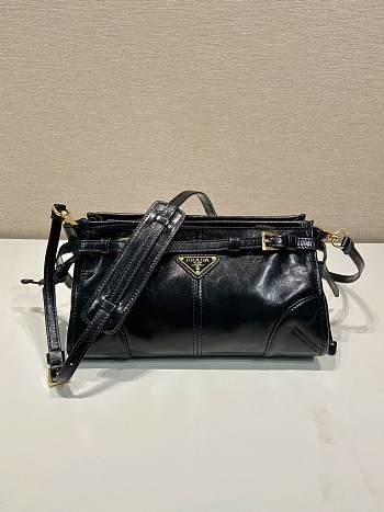 Prada Black Small Leather Shoulder Bag Size 26 x 14 x 12 cm