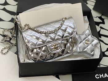 Chanel Flap Bag Star Coin Silver Size 20 x 15 x 4 cm