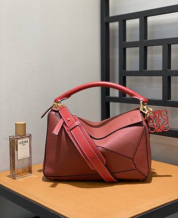 Loewe Leather Puzzle Top-Handle Red Size 29 x 12 x 19 cm