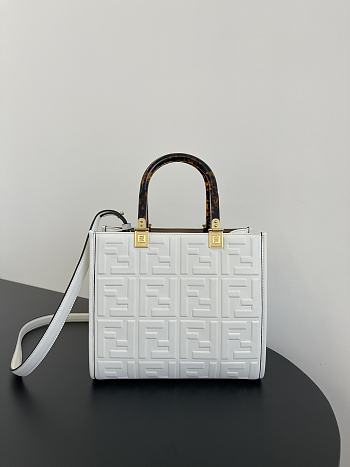 Fendi White Small Tote Shopping Bag Size 25.5 x 12 x 22.5 cm