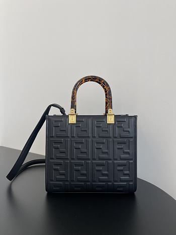Fendi Black Small Tote Shopping Bag Size 25.5 x 12 x 22.5 cm