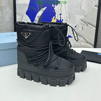 Prada Platform Snow Boots Black/White 