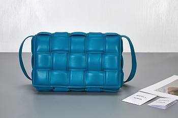  Bottega Veneta Padded Cassette Blue Bag Size 26 x 18 x 8 cm