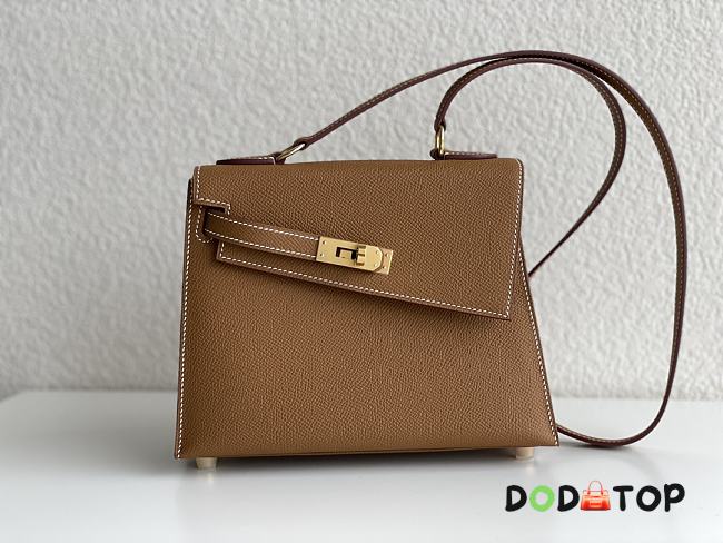 Hermes Double Sided Kelly Desordre Brown Size 20 cm - 1