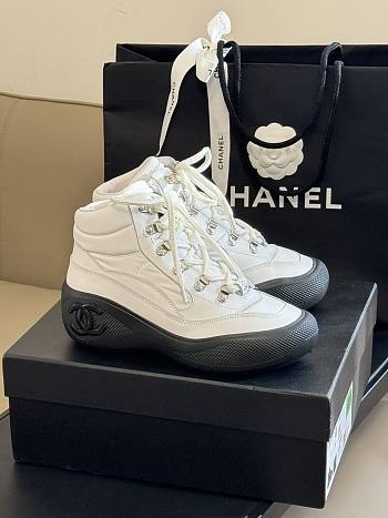Chanel Boots Black White 16