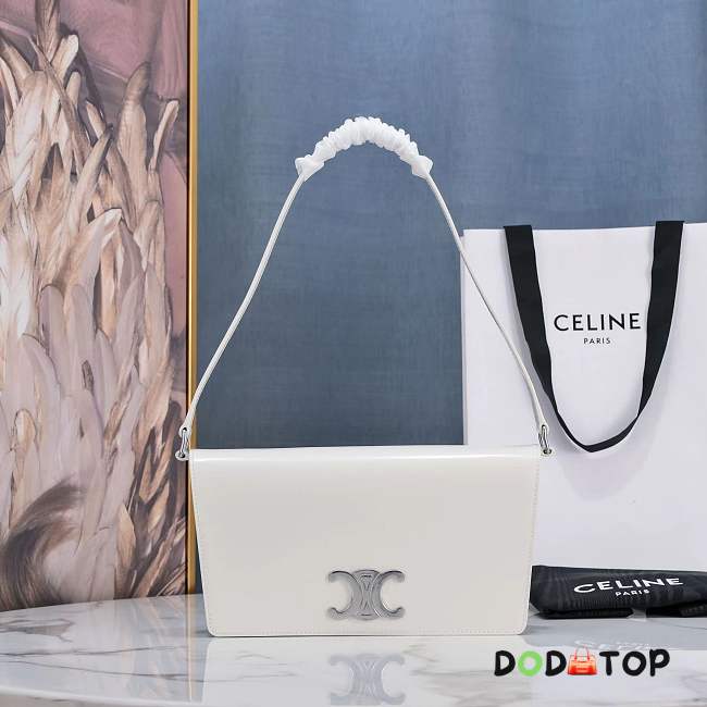 Celine Trapeze Triomphe Bag White Size 26.2 x 14.5 x 2 cm - 1