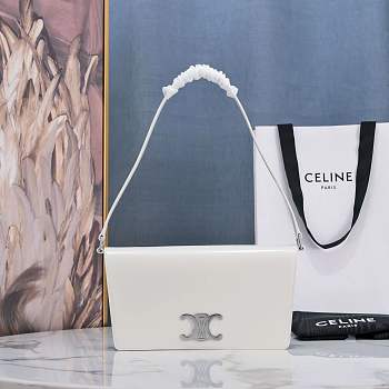 Celine Trapeze Triomphe Bag White Size 26.2 x 14.5 x 2 cm