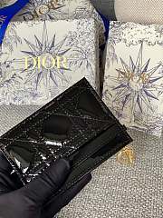 Dior Patent Card Holder Black Size 10.5 x 7.5 x 1 cm - 3