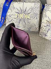 Dior Patent Card Holder Red Wine Size 10.5 x 7.5 x 1 cm - 6