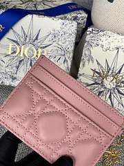 Dior Lambskin Card Holder Pink Size 10.5 x 7.5 x 1 cm - 6
