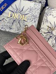 Dior Lambskin Card Holder Pink Size 10.5 x 7.5 x 1 cm - 5