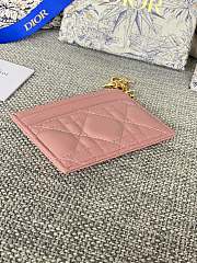 Dior Lambskin Card Holder Pink Size 10.5 x 7.5 x 1 cm - 2
