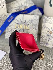 Dior Lambskin Card Holder Red Size 10.5 x 7.5 x 1 cm - 5