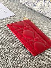Dior Lambskin Card Holder Red Size 10.5 x 7.5 x 1 cm - 6