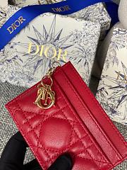 Dior Lambskin Card Holder Red Size 10.5 x 7.5 x 1 cm - 4