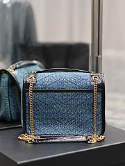 YSL Niki Blue Tweed Pattern Size 22 × 16.5 × 12 cm - 4
