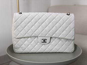 Chanel A4661 Silver Hardware Flap Bag Large Size 40 x 11 x 16 cm