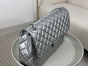 Chanel A4661 Silver Hardware Flap Bag Large Silver Size 40 x 11 x 16 cm - 4