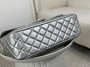 Chanel A4661 Gold Hardware Flap Bag Large Silver Size 40 x 11 x 16 cm - 5