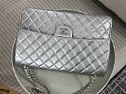 Chanel A4661 Gold Hardware Flap Bag Large Silver Size 40 x 11 x 16 cm - 4