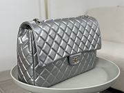 Chanel A4661 Gold Hardware Flap Bag Large Silver Size 40 x 11 x 16 cm - 3
