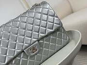Chanel A4661 Gold Hardware Flap Bag Large Silver Size 40 x 11 x 16 cm - 2