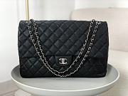 Chanel A4661 Silver Hardware Flap Bag Large Black Size 40 x 11 x 16 cm - 1