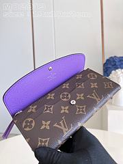Louis Vuitton LV Emilie Wallet Monogram Canvas Purple M82919 Size 19 x 10 x 2 cm - 2