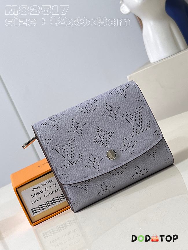 Louis Vuitton LV Iris Compact Wallet Mahina M82517 Size 12 x 9 x 3 cm - 1